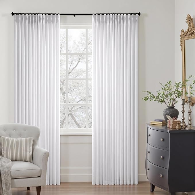 Memory Trained Pinch Pleated Curtains 100 Inches Long, Viral Linen Pinch Pleat - Image 3