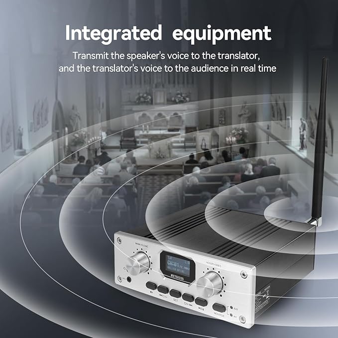Retekess TT119 Assistive Listening System, Church Translation System, Mute - Image 2