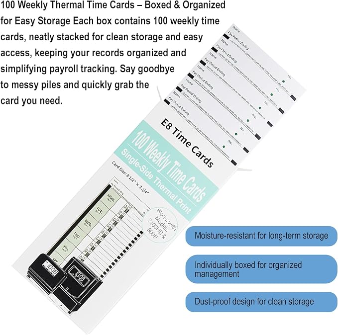 300 E8 Thermal Time Cards, Compatible - Image 5