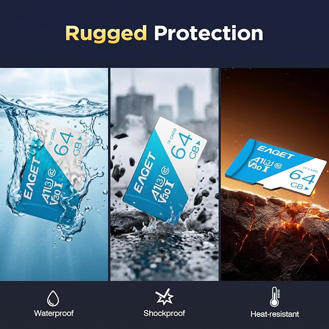 EAGET 2-Pack 64GB TF Memory Card Up to 100MB/s Read 60MB/s Write - Image 6