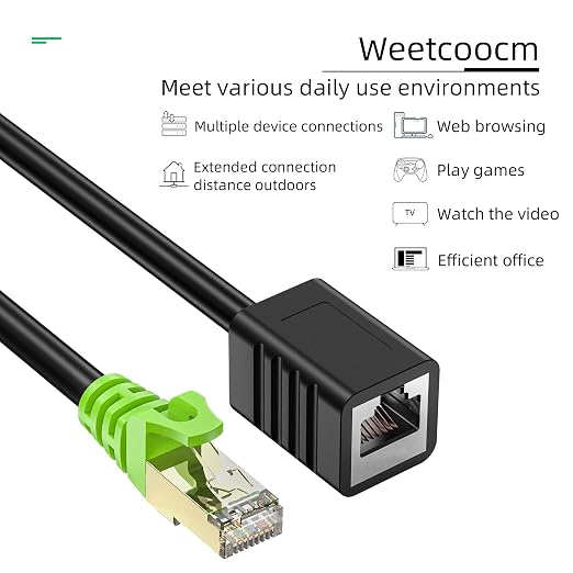 Ethernet Extension Cable 15ft, Network Cat6a Extension Patch Cable RJ45 Cords - Image 6