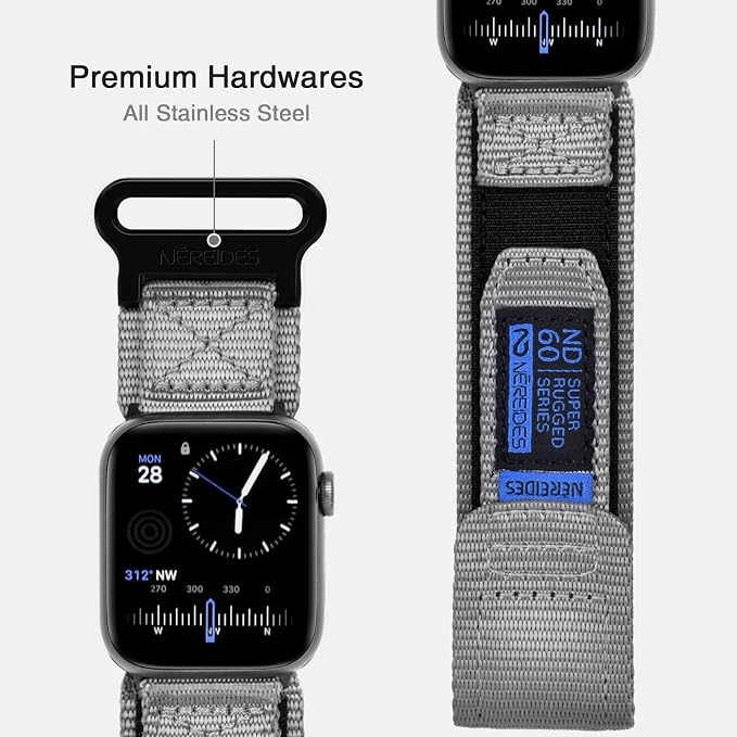Nereides Compatible with Apple Watch Band Ultra 3/2/1, Nylon Sports Strap with - Image 7