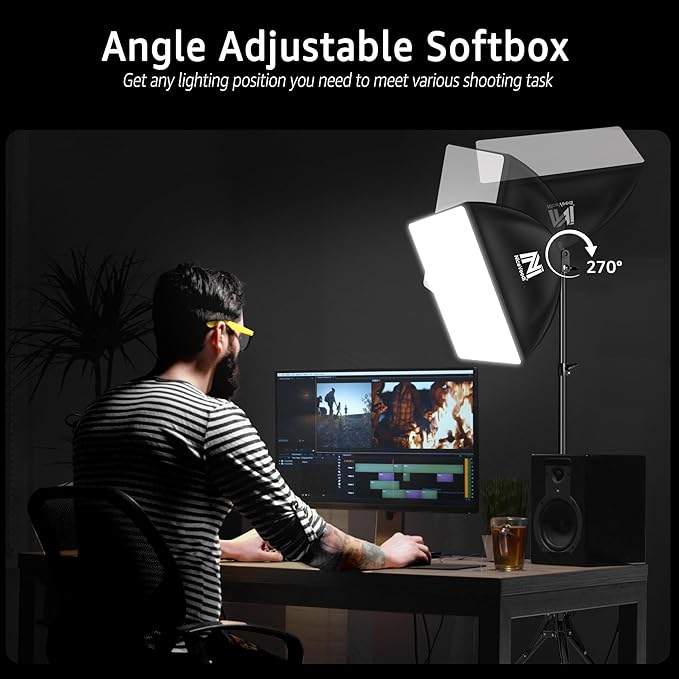Softbox Lighting Kit, NiceVeedi 2-Pack 16'' x 16'' Softbox Photography Lighting - Image 5