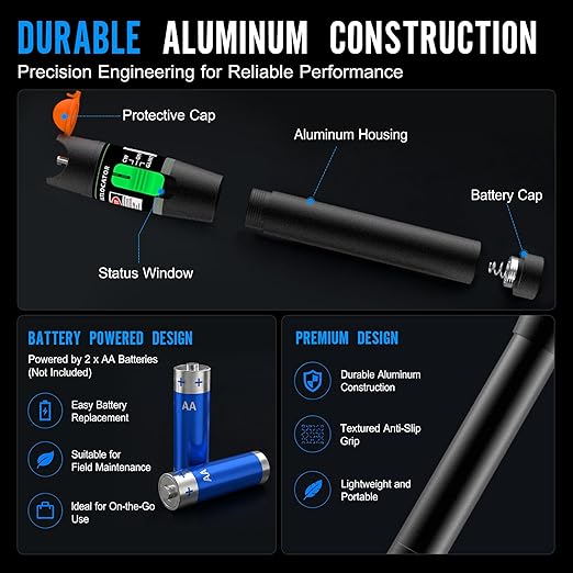 Fiber Optic Visual Fault Locator Kit, VFL Pen Compatible - Image 3