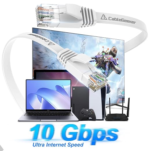 Cat 6 Ethernet Cable 25 ft, Indoor&Outdoor, High Speed 10Gbps Flat Internet - Image 2