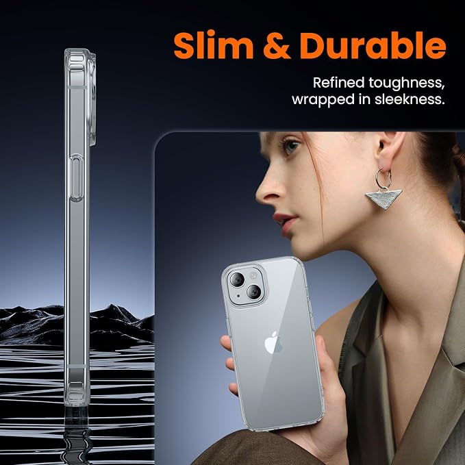 toushion 3 in 1 for iPhone 15 Case Clear, Screen Protector *1 & Camera Lens - Image 5