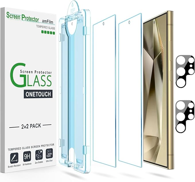 amFilm Auto-Alignment OneTouch for Samsung Galaxy S24 Ultra 6.8'' Screen by amFilm