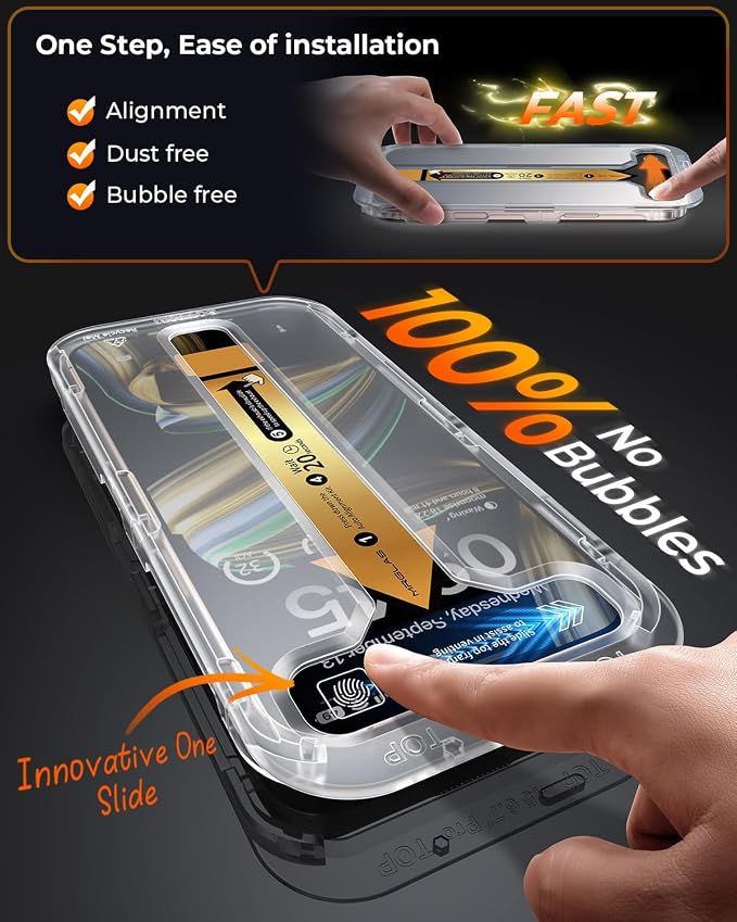 MRGLAS 4-Pack TOP 9H+ Glass for iPhone 16 Pro Max Privacy Screen Protector - Image 2