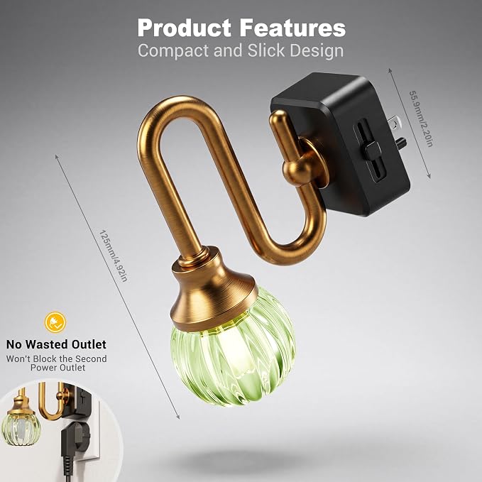JandCase Night Light, Night Lights Plug into Wall, 0-100 LM Dimmable Nightlights - Image 6