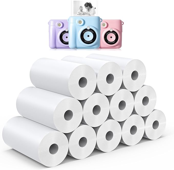 12 Rolls Instant Print Camera for Kids Refill Print Paper by Hikkon