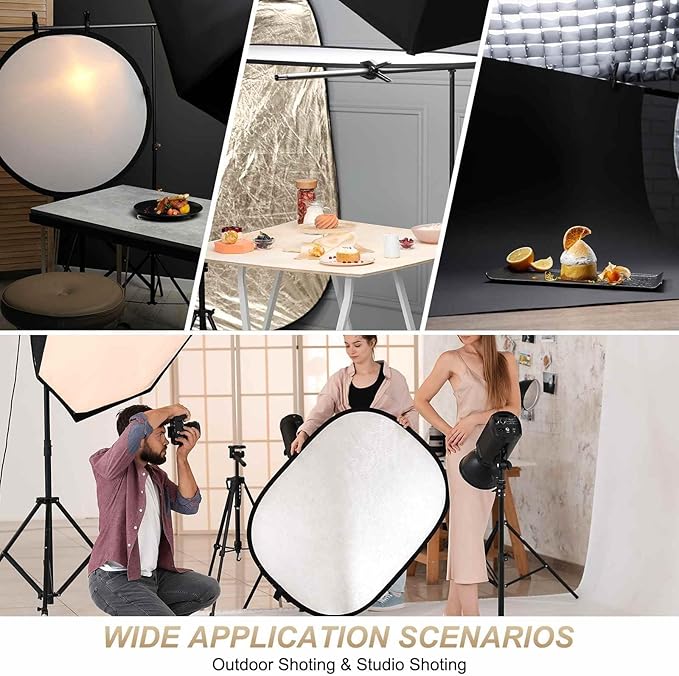 2Pcs 11"x8" Light Reflector 3 in 1 Photography Reflector Cardboards, Foldable & - Image 6