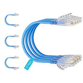 Cat6 Slim Patch Cables 10 Feet 10-Pack Blue, Cat6a Patch Cables 10Gbps 550MHz by Unknown