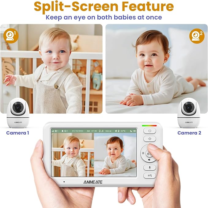 ANMEATE 5" HD Video Baby Monitor - Image 8