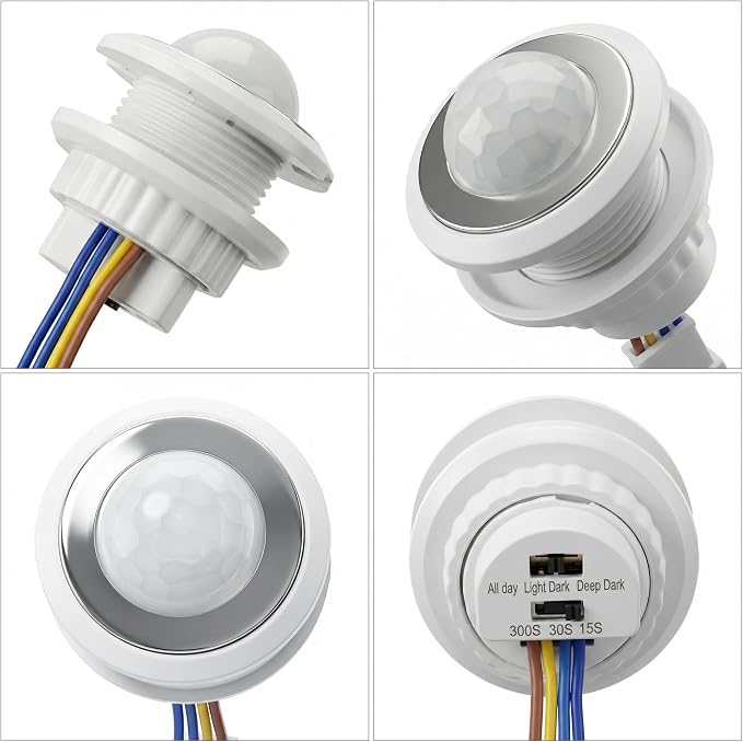 2 Pack PIR Motion Sensor Light Switch, AC 110-240V Adjustable LUX Light - Image 2