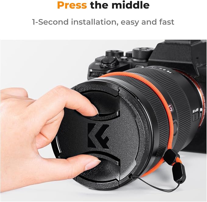 K&F Concept 49mm 9-in-1 Center Pinch Lens Cap + Anti-Loss Keeper Leash + - Image 4