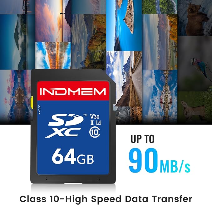 64GB SD Card, High Speed up to 90M/S, C10/U3/V30, SDXC UHS-I Memory Cards - Image 2