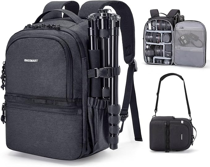 BAGSMART Camera Backpack, DSLR SLR Small Camera Bags by BAGSMART