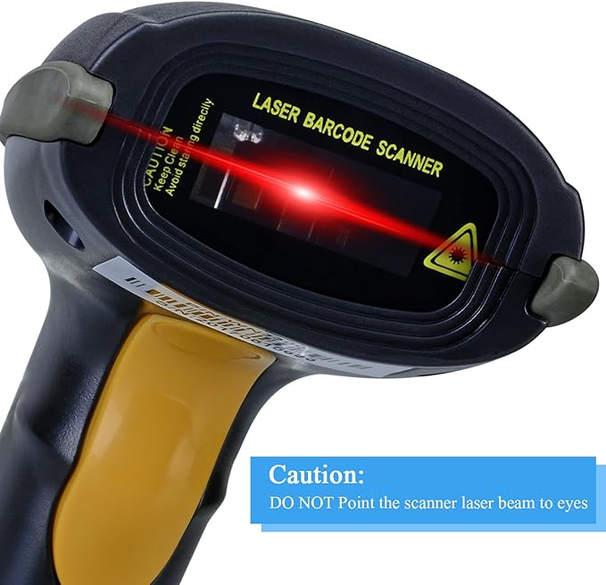 WoneNice USB Laser Barcode Scanner Wired Handheld Bar Code Scanner Reader Black - Image 6