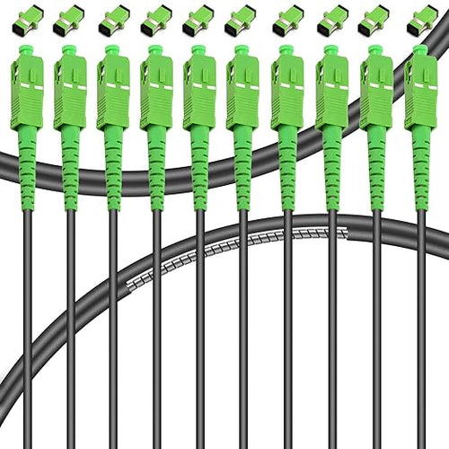 10-Pack - 30m SC/APC to SC/APC Fiber Optic Internet Cable, Armored Single Mode by Bangun