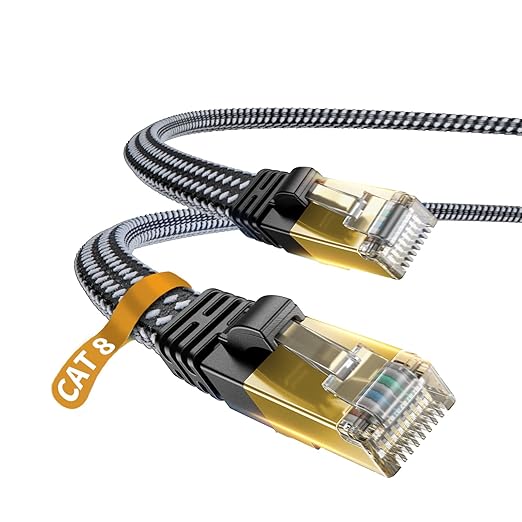 DanYee Cat 8 Ethernet Cable, 2 Packs 1.6ft Nylon CAT8 High Speed Professional by DanYee