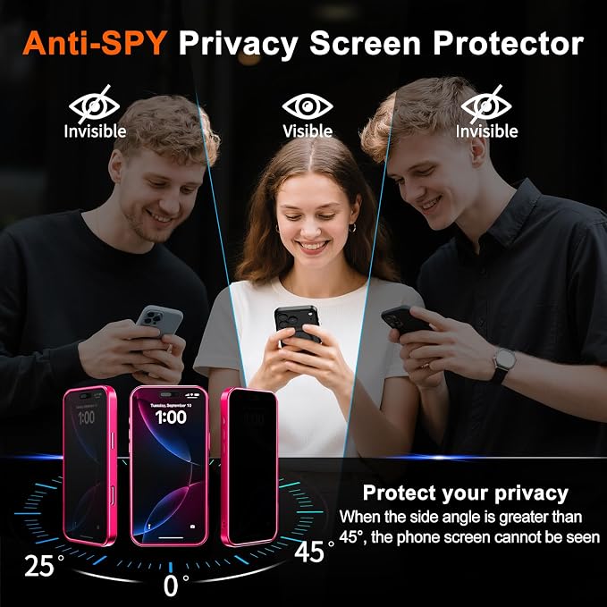 for iPhone 15 Pro Case with Privacy Screen Protector and Camera Protection - Image 7