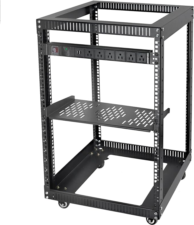 RIVECO 15U 19 Inch Open Frame Server Rack by RIVECO
