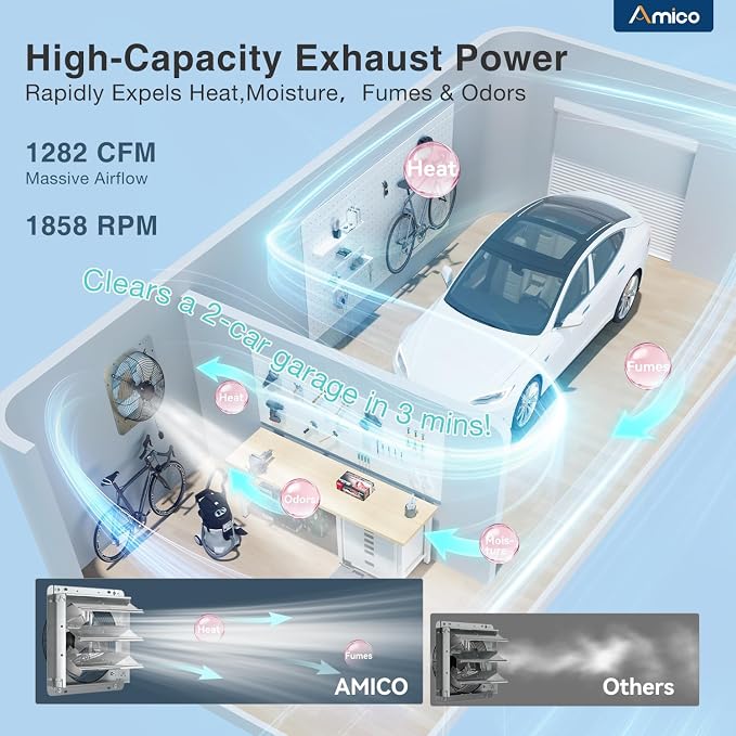Amico 12" Smart Shutter Exhaust Fan - Image 4
