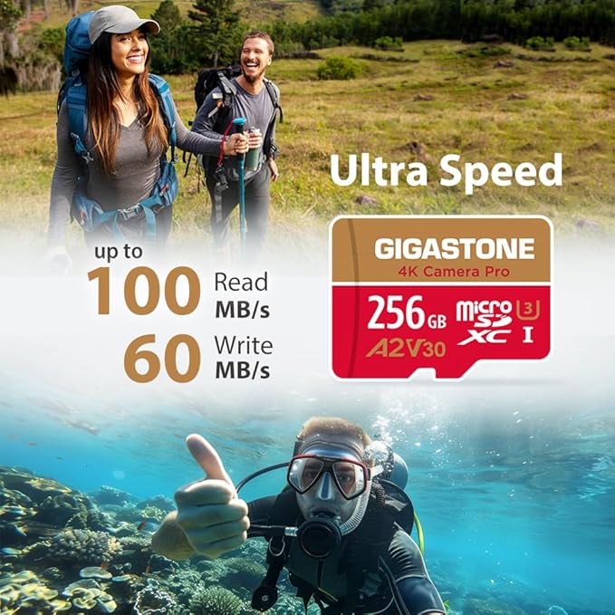 【5-Years Data Recovery】 GIGASTONE 256GB Micro SD Card, 4K Camera Pro, A2 V30 - Image 2