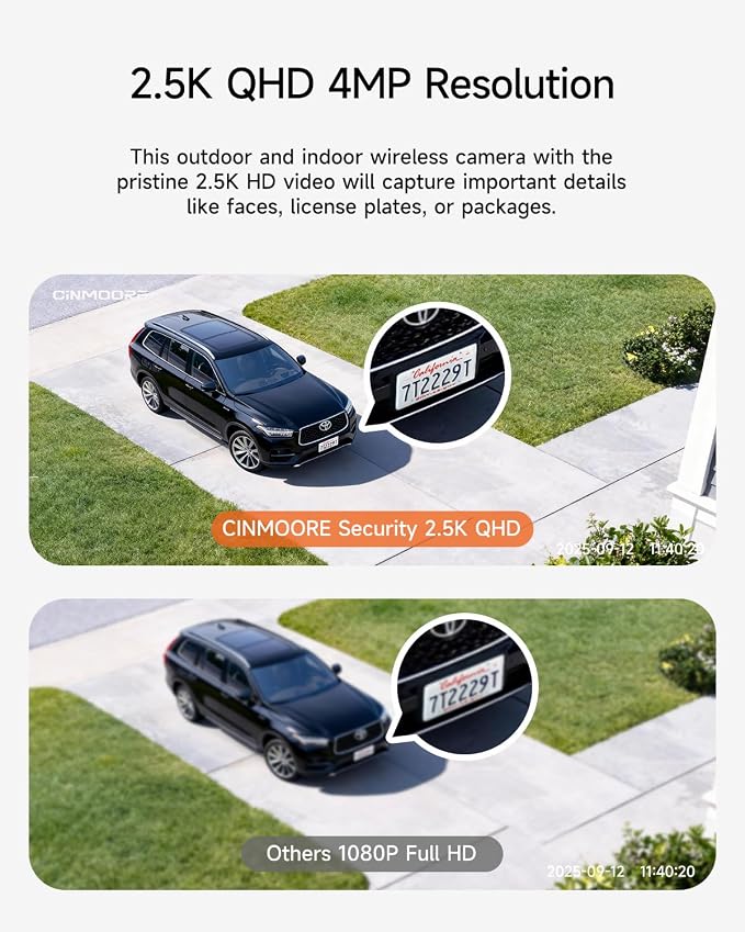 2.5K Security Camera Wireless Outdoor, 2.4G WiFi Battery Powered Indoor Camera - Image 5