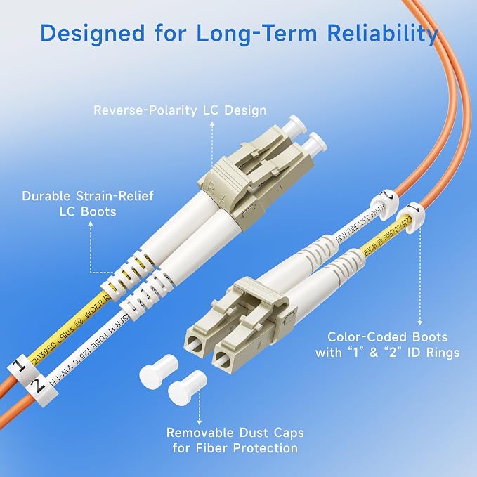 Cable Matters OFNP Plenum Multimode Duplex OM1 Fiber Cable 9.8 Feet / 3m - Image 4
