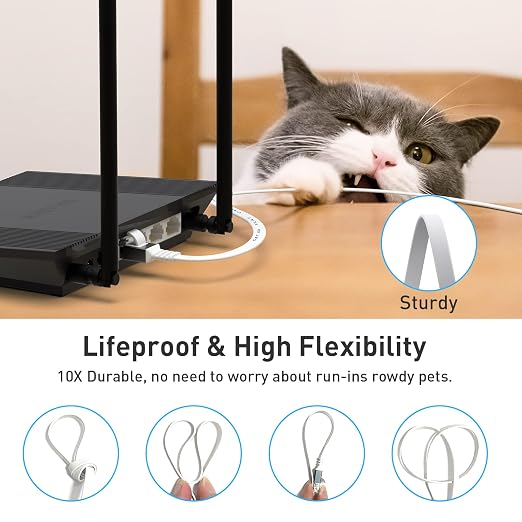 Cat 6a Ethernet Cable 25 Ft, Durable Flat Internet Network LAN Cable - Image 5