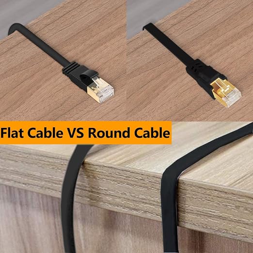 Jadaol Cat 8 Ethernet Cable 10 ft, 40Gbps 2000MHz Flat RJ45 S/FTP LAN Patch - Image 6