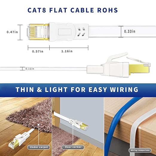 Cat 8 Ethernet Cable 75FT, High Speed Heavy Duty Cat8 Internet Ethernet Cable - Image 5