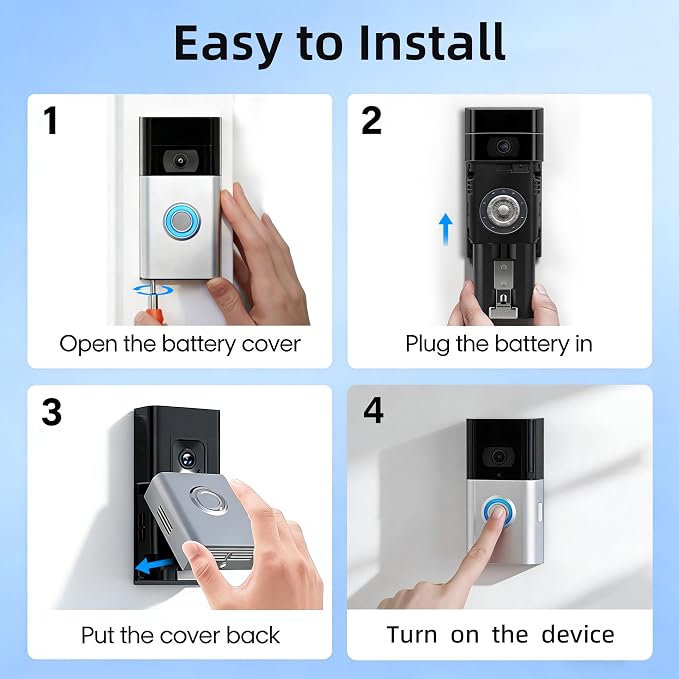 Ring Doorbell Battery 2nd gen 2 Packs 6040mAh Ring Video Replacement Battery - Image 5