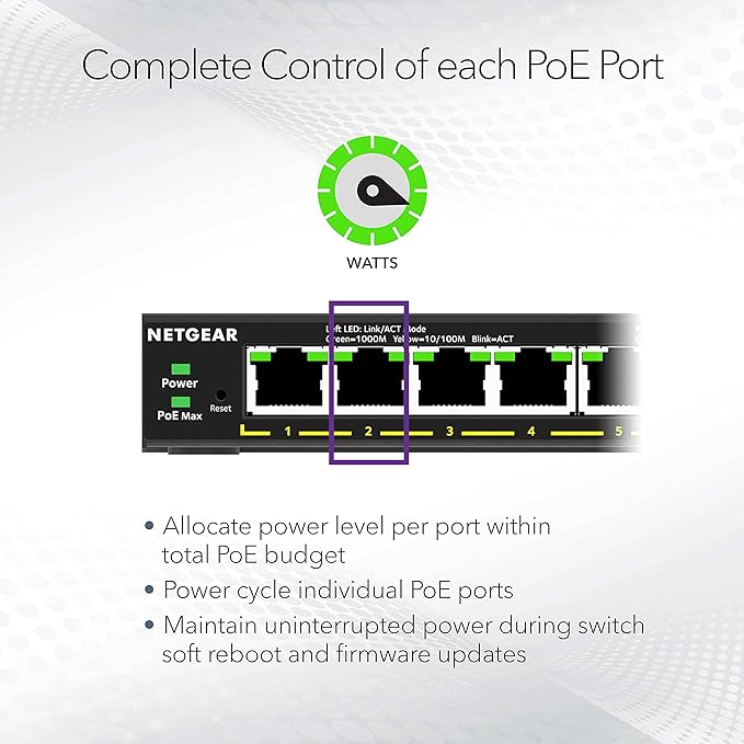 NETGEAR 8 Port PoE Gigabit Ethernet Easy Smart Managed Essentials Switch - - Image 4