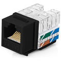 Everest 90° Angled RJ45 Cat6A Keystone Jacks 100-Pack in Black by EverestMediaSolutions