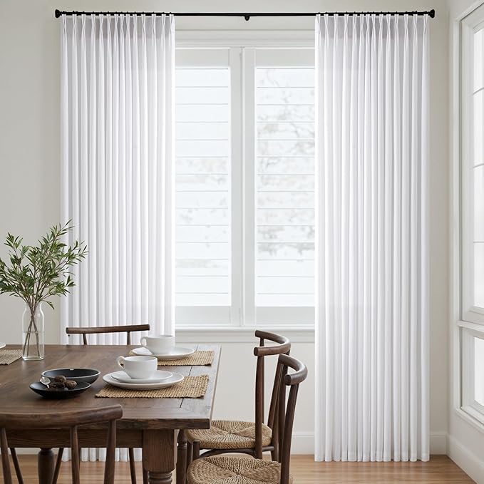 Memory Trained Pinch Pleated Curtains 120 Inches Long, Viral Linen Pinch Pleat - Image 4