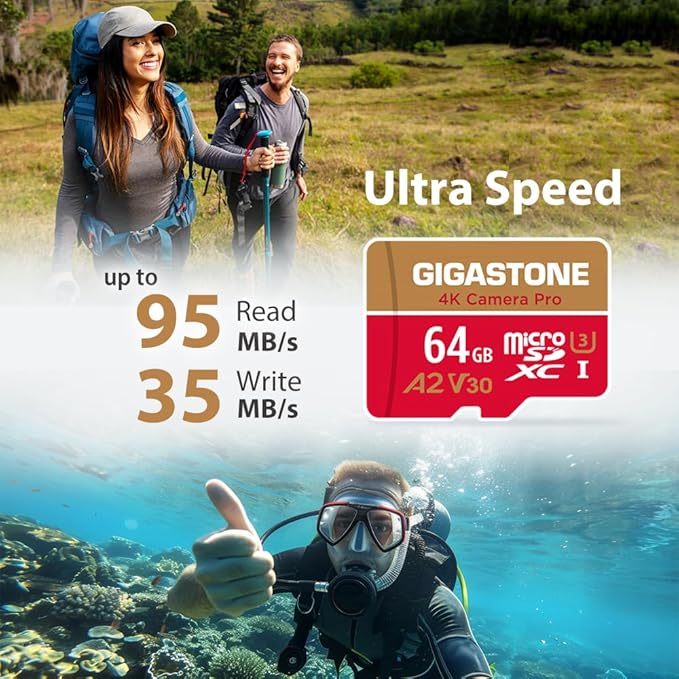 【5-Years Data Recovery】 GIGASTONE 64GB Micro SD Card, 4K Camera Pro, UHD Video - Image 2