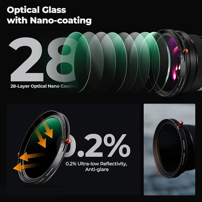 K&F CONCEPT 49mm Variable Fader ND2-ND32 ND Filter and CPL Circular Polarizing - Image 5