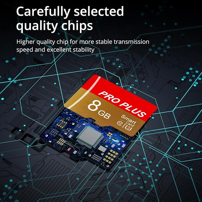 2 Pack TF Card 8GB with Adapter, High Speed Memory Card, UHS-I C10 A1 Memory TF - Image 3
