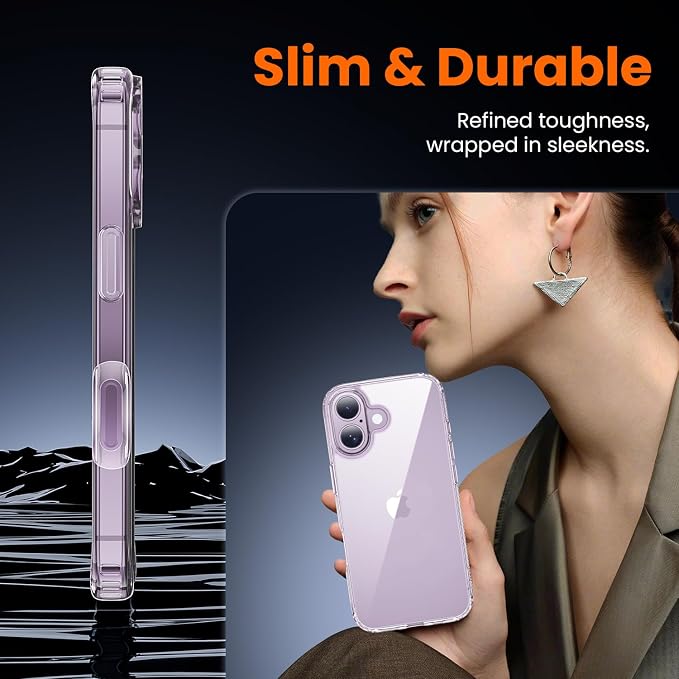 toushion 3 in 1 for iPhone Case Clear, Shockproof for iPhone 17, Transparent - Image 5