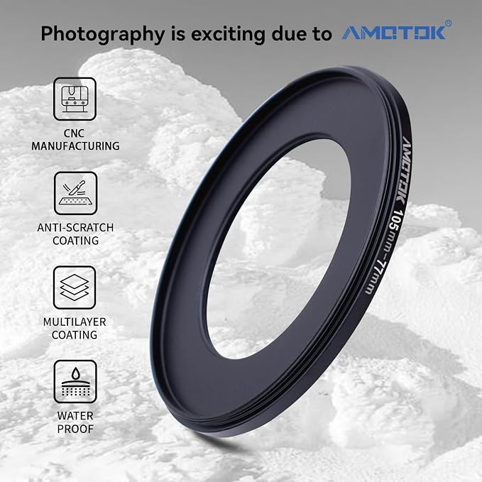 105mm Lens to 77mm Camera Lens Adapter, 105mm to 77mm Filter Step-Down Ring - Image 2