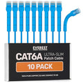 Everest Ultra Slim Cat6a Ethernet Patch Cables 10ft Blue by EverestMediaSolutions
