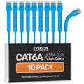 Everest Ultra Slim Cat6a Ethernet Patch Cables 5ft Blue by EverestMediaSolutions