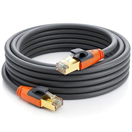Cat 8 Ethernet Cable 30ft, High Speed LAN Cables 40Gbps 2000MHz Shielded by Plusivo
