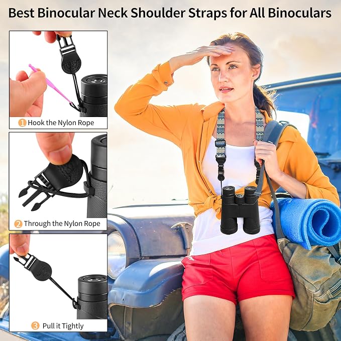 FIEIL Grey and Blue Geometric Shoulder Strap, Adjustable Camera Strap - Image 4