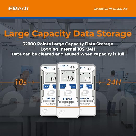 Elitech Bluetooth Temperature Humidity Data Logger FDA Standards, - Image 7