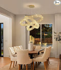 HAIXIANG Modern Glam Chandelier Crystal LED Remote Rings Chandelier Adjustable by HAIXIANG