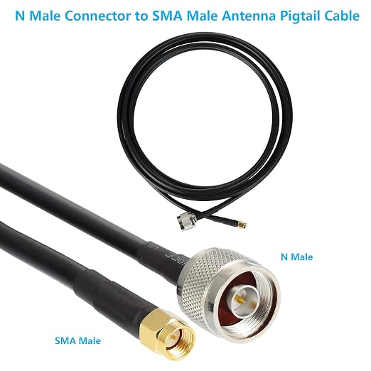 20ft N Male to SMA Male Cable, SMA to N Cable 50 ohm Ultra Low Loss KMR240 - Image 4