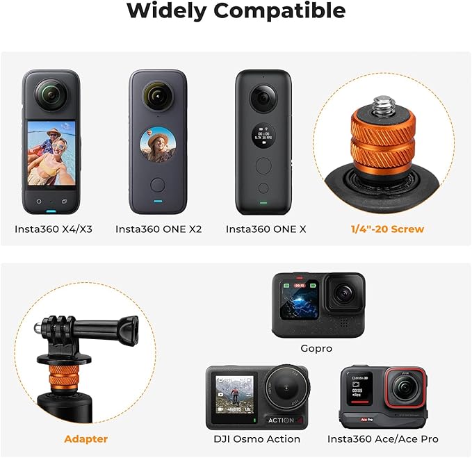 K&F CONCEPT MS21 Invisible Selfie Stick, Extension Long Pole Compatible - Image 3